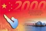 CHINE ENTIER POSTAL JO 2000 PLONGEON MASCULIN EN SOLO PONT ET OPERA DE SYDNEY - Kunst- Und Turmspringen