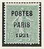 France (*) -  Préo N° 28 -15c Vert - Olive " POSTES PARIS 1921"   . - 1893-1947