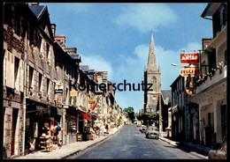 ÄLTERE POSTKARTE BRÉHAL LE CENTRE PEUGEOT SCHILD Rue Principal Enseignes Reklame Blechschild Tin-plate Sign Cpa - Brehal