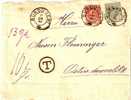 RUM002 /RUMÄNIEN - Brief,  Burdu Jent 1890 Mit Karl I 5+10 Bani Von 1889,Nachporto - Storia Postale