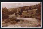 Real Photo Postcard Neidpath Castle From The River Tweed Peebles Scotland  - Ref B134 - Peeblesshire