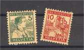 SWITZERLAND, PRO JUVENTUTE 1915, UNUSED HINGED SET - Ungebraucht