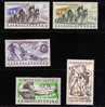 Tchécoslovaquie 1957 N° Y.T. :  900 à 904** - Unused Stamps