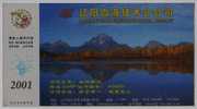 Stockpile Snow On Mountain,lake,China 2001 Liaoyang Blood Technology Partial Company Advertising Pre-stamped Card - Other & Unclassified