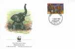 W0848 Elephants Loxodonta Africana Ouganda 1991  FDC WWF - Olifanten