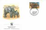 W0851 Elephants Loxodonta Africana Ouganda 1991  FDC WWF - Olifanten