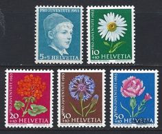 SUIZA 1963 - PRO JUVENTUD Y FLORES - YVERTNº 721/725 - MICHEL 786/790 - Ungebraucht