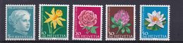 SUIZA 1964 - PRO JUVENTUD Y FLORES - YVERT - 738/742 - MICHEL 803/807 - Unused Stamps