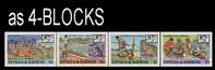 ANTIGUA & BARBUDA 1987 Scouting Animals, IMPERF.4-BLOCKS (16 Stamps)  [non Dentelé,Geschnitten,no Dentado,non Dentellato - Andere & Zonder Classificatie