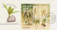 Cocos Islands  1988  Life Cycle Of Coconut Mini Sheet. FDC - Kokosinseln (Keeling Islands)