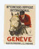 1928 Suisse Geneve Vignetta Label ** Never Hinged  Concours Hippique Concorso Ippico Horse  Show Reitturnier - Hippisme
