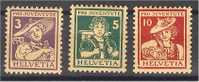 SWITZERLAND, PRO JUVENTUTE 1916, LIGHT HINGED SET - Unused Stamps