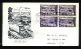 FDC 50th Anniversary Of The Trucking Industry Oct 27, 1953 - Block Of 4 Stamps - 1951-1960