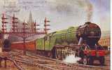 Chemins De Fer - Locomotives - Illustrateur - Royaume-Uni - R654 - Flying Scctsman - L.N.E.R. Quittant Leaving Cross - Treinen