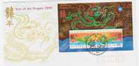 Christmas Island 2000 Year Of The Dragon M/S  FDC - Christmas Island