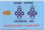 GEMCARD PAYPHONE QUEENS AWARD ENGINEERING CARD  TEST - To Identify
