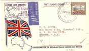 NZ071 / Erstflug England Via Sydney 1940.HMS Britomart (First Flight) - Briefe U. Dokumente