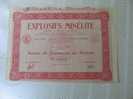 1928 TITRE & ACTION "SCRIPOPHILIE"EXPLOSIFS MINELITE S.A.  "THEME DE LA MINE "SIEGE PARIS - Miniere