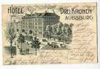 Cpa AUGSBURG Hotel Des 3 Couronnes  Drei Kronen Hotel Tres Joli Dessin - Augsburg