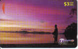 Fiji-dawn Dusk-$3--used Card Black Out Side-2000 - Seasons