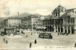 06 NICE Place Masséna  Beau Plan Animé Avec Tramways  1910 - Stadsverkeer - Auto, Bus En Tram