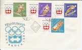 Jeux Olympiques 1964 Hongrie  FDC  Ski Alpin Sci Alpino  Saut Avec Ski, Ski Jumping, Salto Con Sci, Bob - Invierno