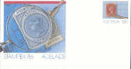 AUSTRALIA : 1986 : Post. Stat. : STAMPEX '86,PHILATELY,STAMP,LOUPE,TWEEZERS, - Other & Unclassified