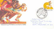 AUSTRALIA : 1985 : Post. Stat. : ATHLETICS,SPRINT,ATHLETE,MUSCLES, - Postwaardestukken