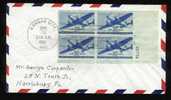 FDC AirMail 30 Cent Stamps - Sep 25, 1941 Kansas City, MO.  Block Of 4 Stamps - 1941-1950