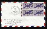 FDC AirMail 10 Cent Stamp - Aug 15, 1941 - Atlantic City, N.J. Block Of 4 Stamps - 1941-1950