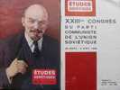 Etudes Soviétiques - N°217 - Avril 1966 + Supplément 23e Congrès Du PC - Geschichte
