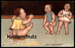 ALTE POSTKARTE EIN UNGLÜCKSFALL Pot De Chambre Nachttopf Chamber Pot Jerry Humour Fille Fillette Enfant Bébé Baby Babies - Cartes Humoristiques