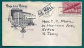 HOTEL ADVERTISEMENT - 1943 AIR MAIL COVER - HOTEL HOLLAND - DULUTH Minnesota Sent To New Jersey - Hotels- Horeca