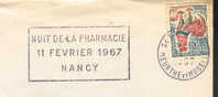 1967 France 54  Nancy  Pharmacie  Pharmacy  Farmacia  Sur Lettre éntiere - Pharmacy