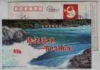 Control Water By Law,saving Water,river Riptide,China 2004 Antu Hydroelectric Bureau Advertising Pre-stamped Card - Agua