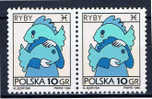PL+ Polen 1996 Mi 3612 OG Tierkreiszeichen Fische (Paar) - Gebruikt