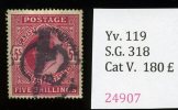 G.B. 1902   5 Shillings     Yv: 119 Ø       Gibbons  318     Cote 180 Pounds  Bon Centrage - Used Stamps