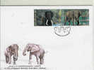 ELEPHANT SUPERBE FDC THALANDE 2 VALEURS 2003 POUR LES 10 NAS DES RELATIONS DIPLOMATIQUES THAILANDE AFRIQUE DU SUD - Elefantes