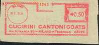1939 Italia  EMA   Affrancatrice  Milano Cucirini Cantoni Textile Tessile - Textiel