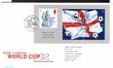 2002 World Cup Miniature Sheet GB FDC First Day Cover - Ref B142 - 2001-2010. Decimale Uitgaven