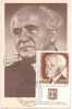 Israel The First Prime Minister Ben Gurion First Day Maximum Card 1974 - Maximumkaarten