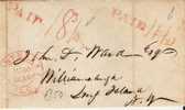 C-V007/ KANADA -  Montreal 1837 Paid. 2-fach Taxiert To Long Island (mit Textinhalt) - ...-1851 Vorphilatelie
