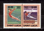 SAINTE LUCIE   N° 674/75  * *  Jo 1984  Cheval D'arcon - Barre Parallele - Gymnastique