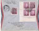 Can059/  KANADA - Plate Block Georg V, 1952 Zu 3 Cents, Nach Copenhagen, Dänemark - Storia Postale