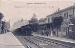 Boran La Gare Cpa Léger Petit Manque Dans La Fumée Du Train Cachet Boulangerie De Campagne N°4 - Boran-sur-Oise