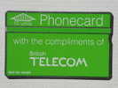 With The Compliments Of British Telecom 10 U. - BT Emissioni Definitive