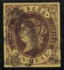 Edifil 61 1862 1 Real Marrón Sobre Amarillo Usado, Catálogo 24 Euros - Usados