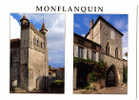 {52596}  47 Lot Et Garonne Monflanquin , Multivues ; Eglise , Maison Du Pince Noir - Monflanquin