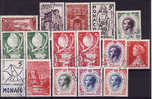 MONACO - 16 Oblitérés - Used Stamps