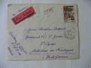 MARCOPHILIE LETTRE:MAROC EX PAT FRANCAIS-CACHET COMMANDANT 7EME REGIMENT TIRAILLEUR MILITAIRE LABALLE FM 1940 AVION - Lettres & Documents